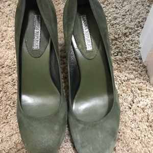 Army green suede shoes